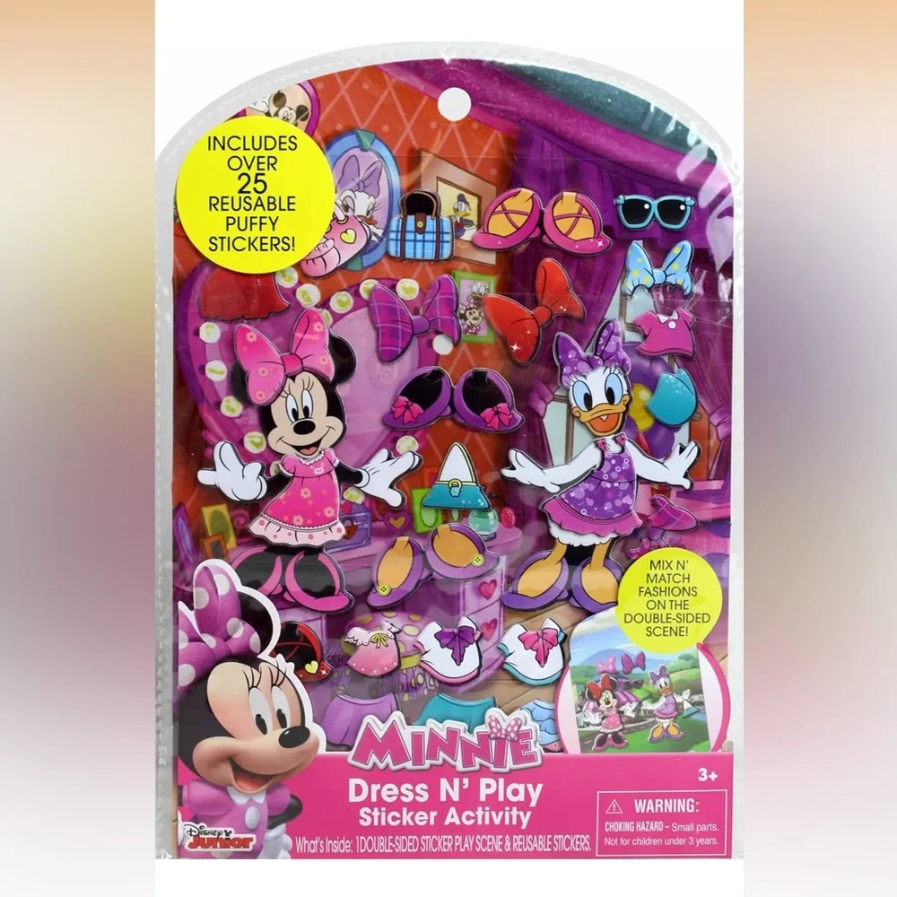 Disney Kids Backpack with Detachable Lunch Pack - Pink & Purple w/ 25 Stickers